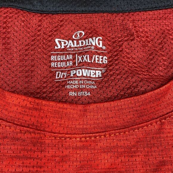 Spalding Mens Sleeveless Performance Top Tank Red Dri Power Ventilation XXL NEW - Picture 4 of 5